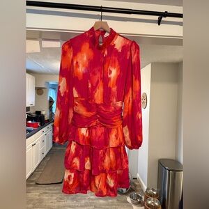 Elegant Red and Orange Women's Dress